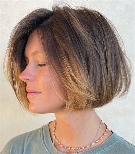 chin-length haircuts with bangs|low maintenance chin length haircuts.